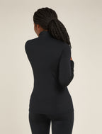 icebreaker-half-zip-langarmshirt-damen-schwarz-rückansicht