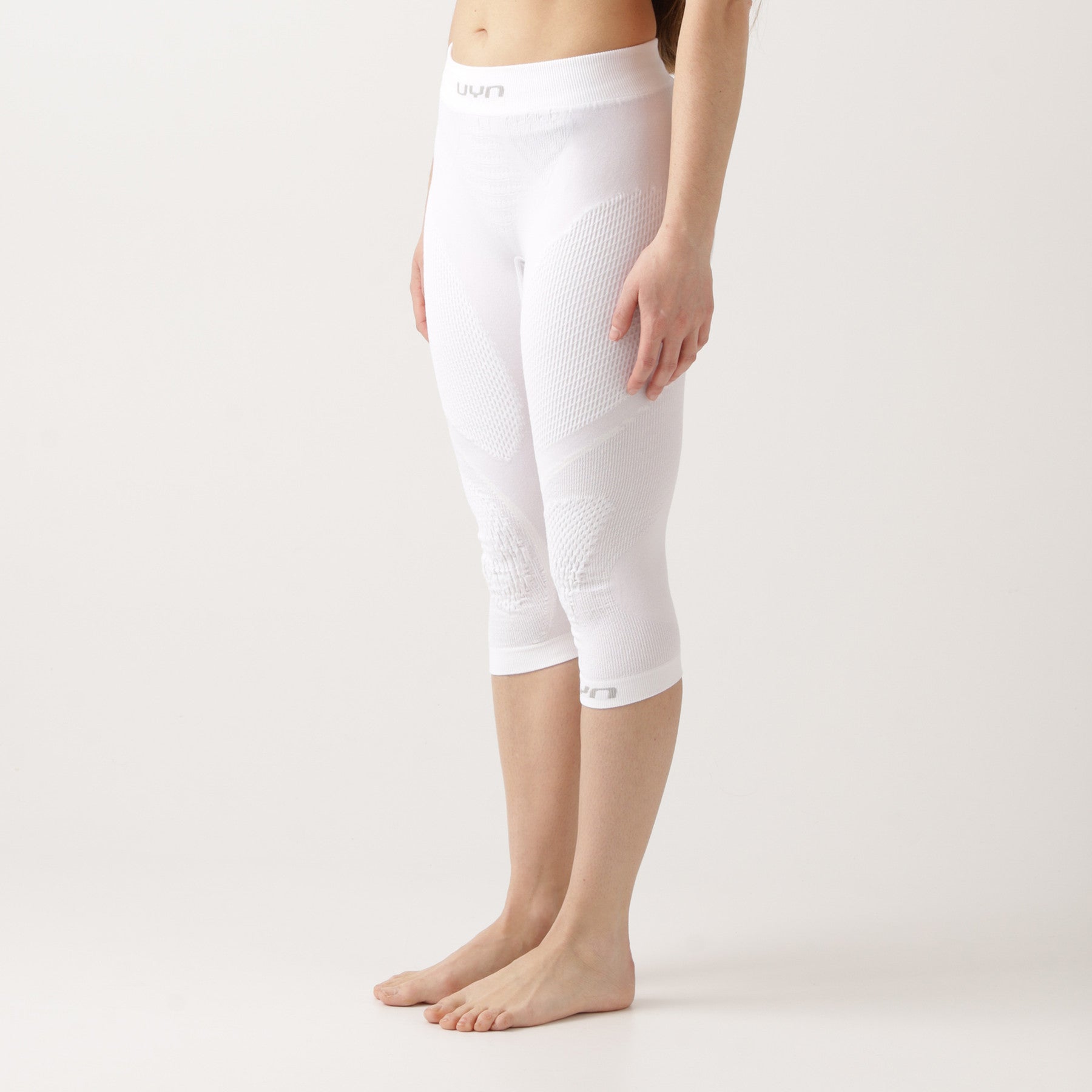 uyn-thermohose-3/4-damen-weiß-seitenansicht