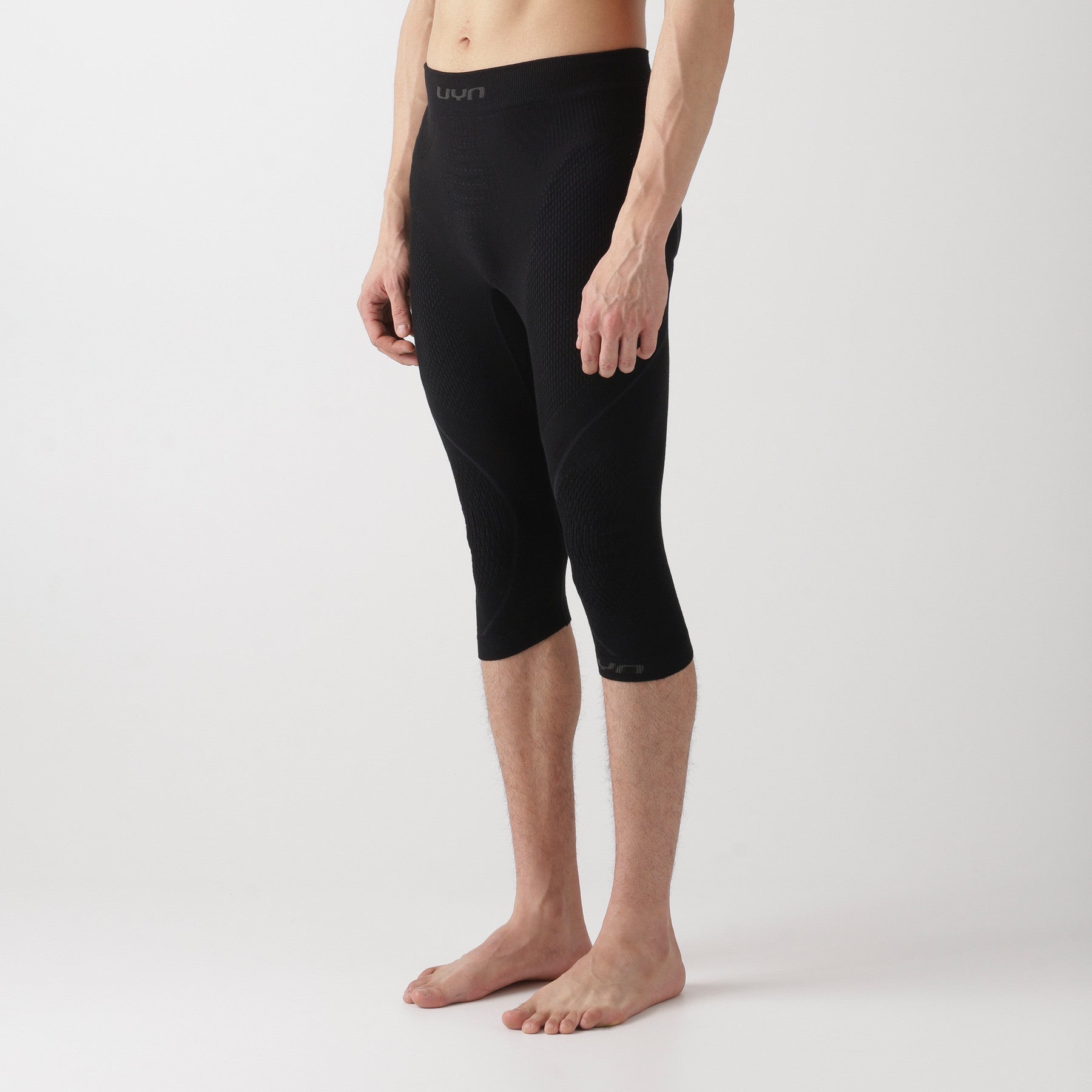 uyn-thermohose-3/4-herren-schwarz-seitenansicht