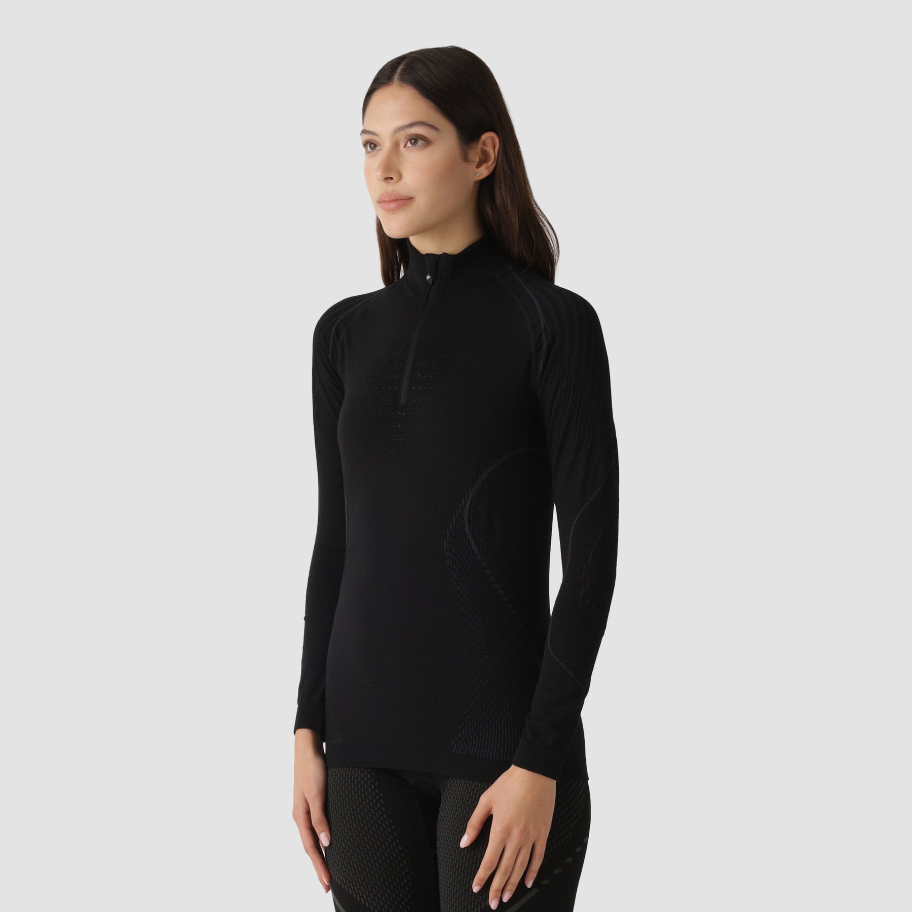 uyn-thermoshirt-zip-damen-schwarz-seitenansicht